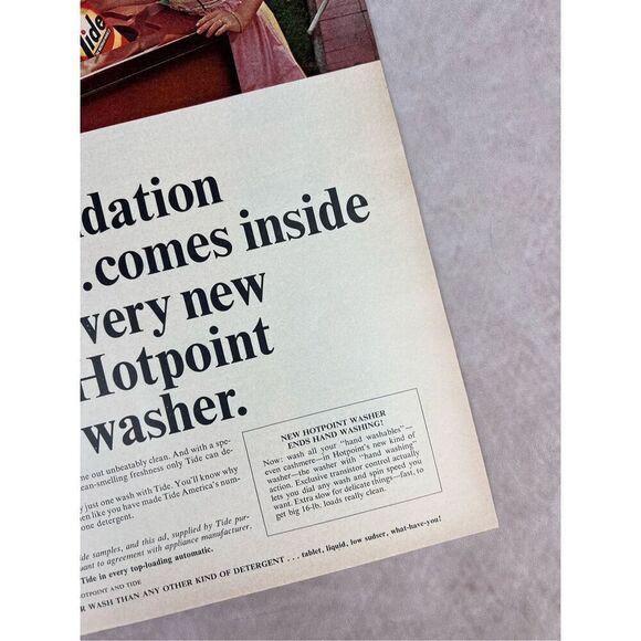 Vintage 1965 Tide Laundry Soap Detergent Print Ad Mod MCM - Picture 3 of 6